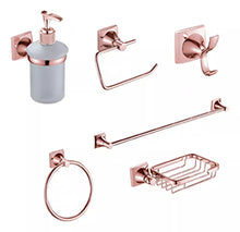 Juego Accesorios Baño 6 Piezas Meer Metal Color Oro Rosado - CNX - vista trasera