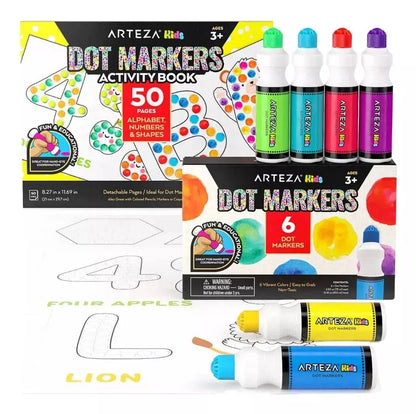 Marcador Puntos Para Niños 75 Ml + Libro Alfanumerico Arteza - Coveme - vista lateral