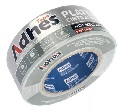 Cinta Americana Adhesiva Adhes Plata 50m Espesor 170 - ADHES - vista trasera