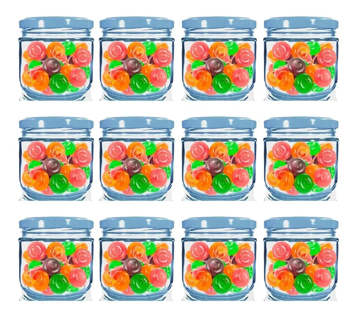 12p Frasco Vidrio 300ml 12oz Recuerdos Dulcero Bautizo Boda - DISTBRAND