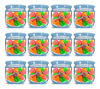 12p Frasco Vidrio 300ml 12oz Recuerdos Dulcero Bautizo Boda - DISTBRAND