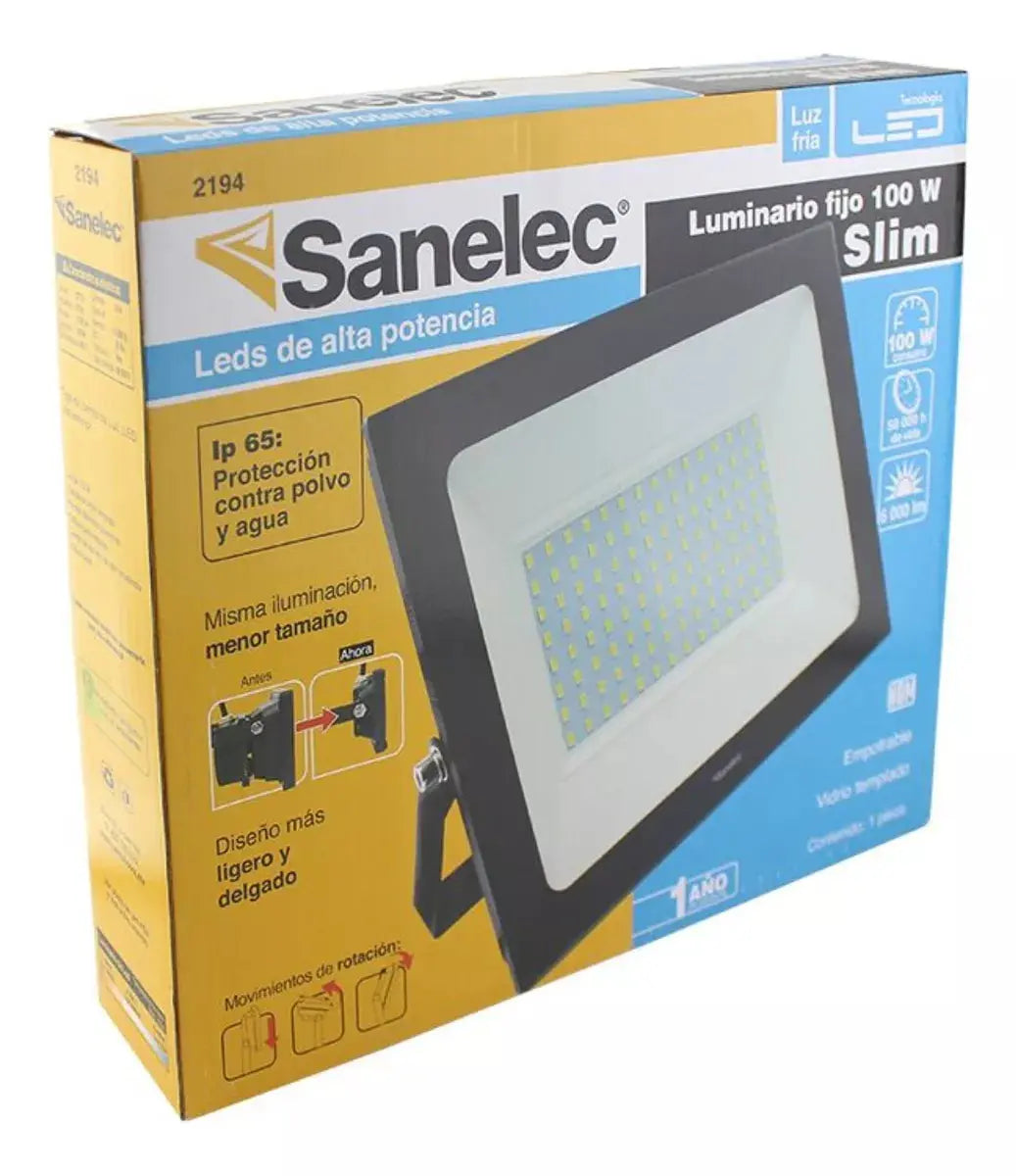 SANELEC, Reflector de LED Ultradelgado, 100 W, Modelo 2194 - Sanelec - vista lateral