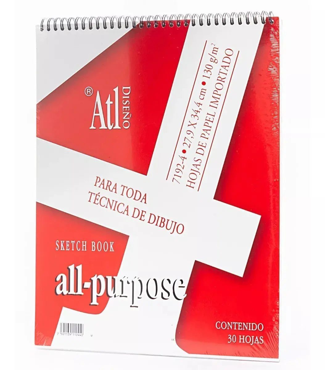 Block Dibujo Sketchbook Mix Media All Purpose Atl 27.9 X34.4 - Lock