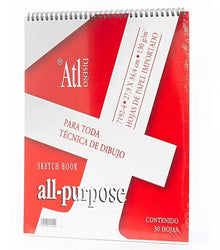 Block Dibujo Sketchbook Mix Media All Purpose Atl 27.9 X34.4 - Lock