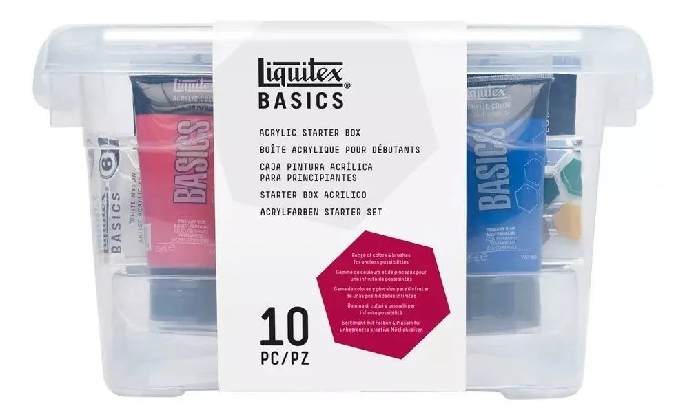 Liquitex-Basics Pintura acrílica , acrílico, set esencial en caja, Variados, 73,93ml, 1, 1 - Liquitex - vista lateral
