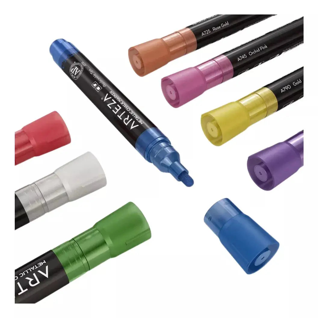 Set 8 Rotuladores Tinta Liquida Colores Metalicos Arteza - Arteza