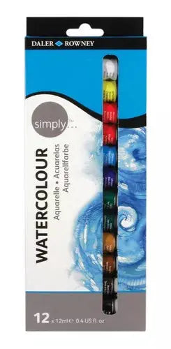 Pintura Acuarela Daler Rowney Simply Tubo 12ml 12 Colores - daler rowney - detalle