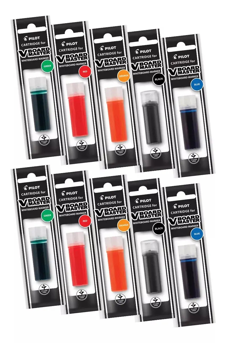 10 Cartuchos Repuestos Tinta Pilot Marcador Pizarrón V Board - Pilot - accesorios