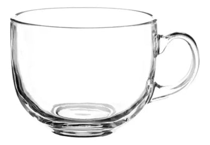 Juego 6 Tazas Café Te Grande Jumbo 500ml Vidrio Capuccino - Vittori - empaque