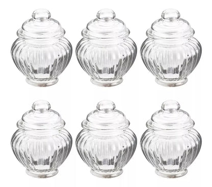 Set 6 Brocalito Vidrio Envase Mandarina Regalo Dulcero 300ml - Vittori - empaque