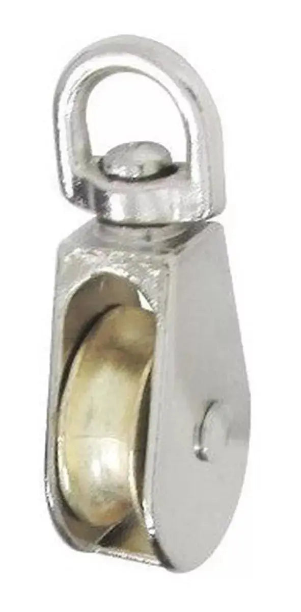 SANTUL, Garrucha para Noria, Acabado Niquelado, Resistencia a la Corrosión, Caga de 50 kg, Diámetro de 25.4 mm, Modelo 7751 - Santul - vista lateral