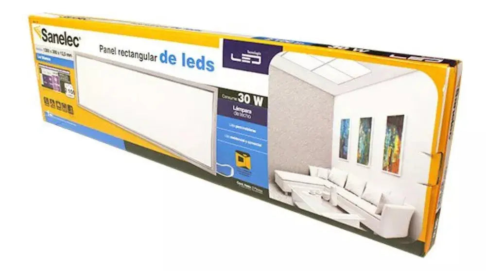Pantalla Led Luminaria Santul 30w Rectangular 127x30cm 1271 - Sanelec - empaque
