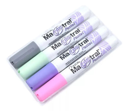 Estuche Marcador Magistral Pastel Con 4 Para Pizarrón Blanco - Magistral - vista lateral