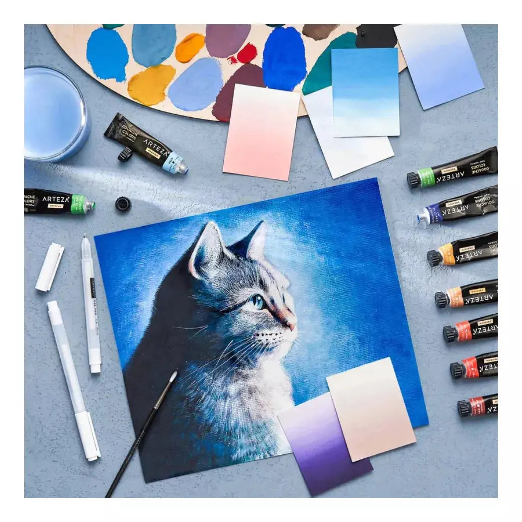 Set 24 Pintura Gouache Tubo 12 Ml Colores Sutidos Arteza - Arteza