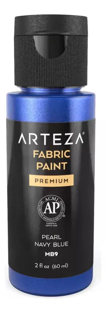 Set 14 Pinturas Arteza Tela Metalizadas Permanente 60ml - Arteza - vista lateral