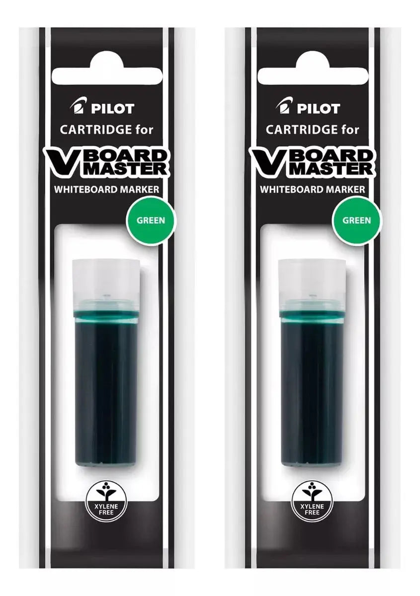 2 Cartuchos Repuestos Tinta Pilot Marcador Pizarrón V Board Verde - Pilot