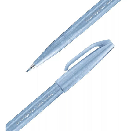 12 Plumas Brushup Pentel Marcador Punta Fieltro Tinta Pastel - Sanelec - vista trasera