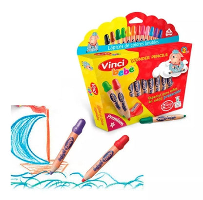 Crayones Lavables Vinci Bebé Trazo Suave 10 Piezas - Vinci - empaque