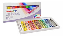 16 Pasteles Gises Tizas Aceite Pentel Arts Redondos Colores - Polvos Holi - vista trasera
