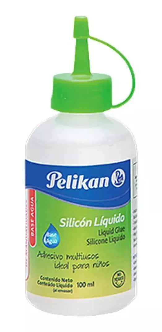 Silicon Liquido Base Agua Ecológico Frasco 100ml Pelikan - Pelikan - vista lateral