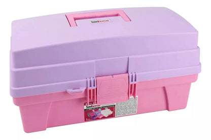 Caja Organizadora Multiusos Vanity Santul 2 Niveles Rosa - Sanhome - vista lateral