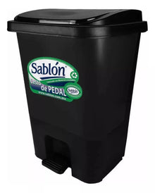 Bote Basura Negro Pedal 17lt Sablon Cesto - Sablon - detalle