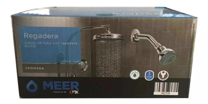 Regadera Tubo Meer Abs Plastica Cromada Color Plateado - CNX - vista trasera