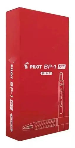 Caja 12 Bolígrafos Pilot Plumas Bp1 Rt Retráctil Punto Fino Color De La Tinta Color Color Del Exterior Rojo - Pilot - detalle