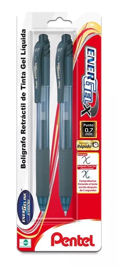 2 Bolígrafos Pentel Energel-x Bl107 Tinta Gel Líquida 0.7mm - Pentel - vista lateral
