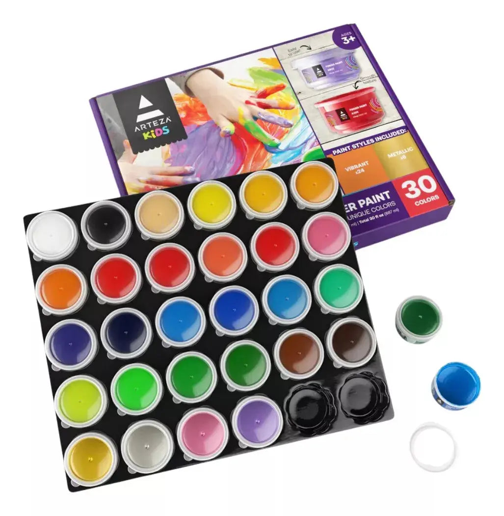 Set 30 Pinturas Dedos Colores Surtidos Arteza 30 Ml - Coveme