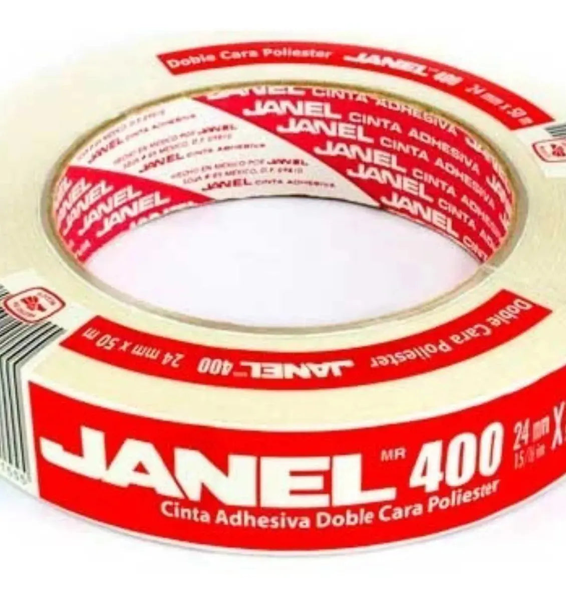 Cinta Adhesiva Doble Cara 400 Poliester 24mmx50m Janel - Janel - empaque