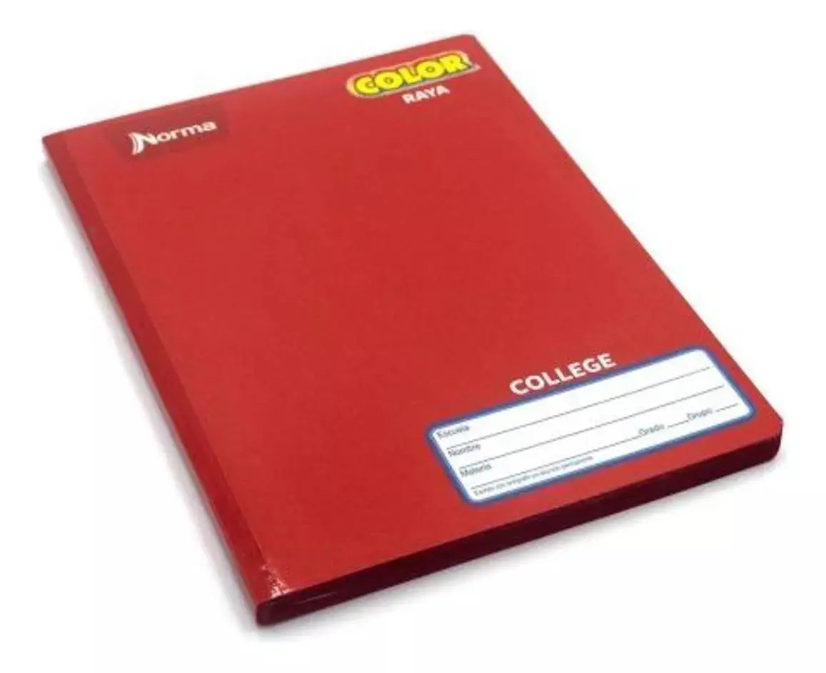 Cuaderno Libreta College 100hjs Norma Color 360 Cosido Raya - Norma - vista lateral