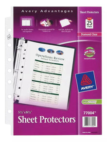 25 Protector Hojas Avery Semi Transparente Cristalino Grueso - Avery - empaque