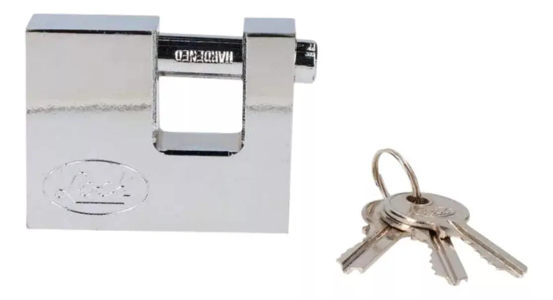 Candado Acero Cortina Lock 70mm Cromo Llave Estandar - Lock - vista lateral