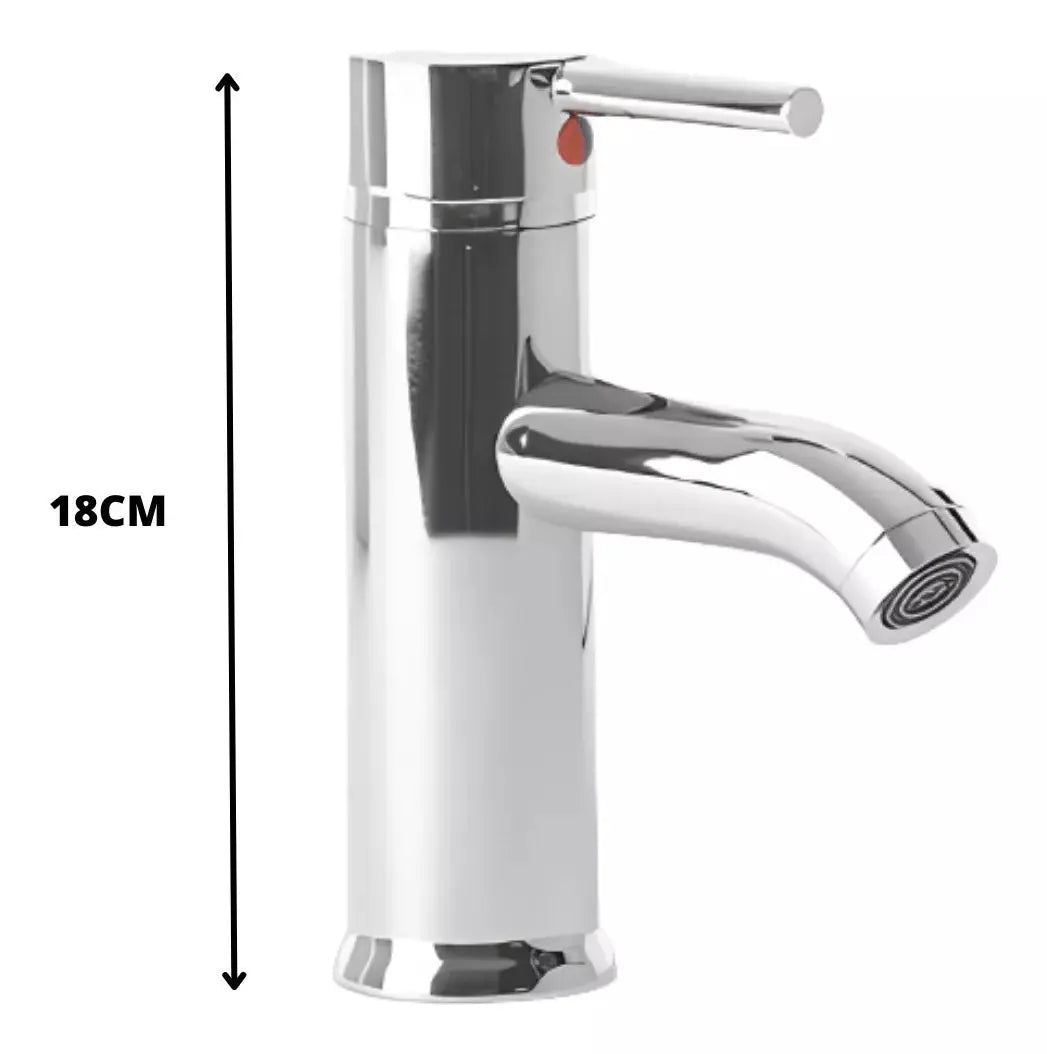 Llave Monomando Hidroflud Mezcladora 18cm Inoxidable Baño - HIDROFLUD - detalle