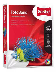 Caja con 5000 Hojas Papel Fotobond Scribe Blanco Carta Impresión - Scribe
