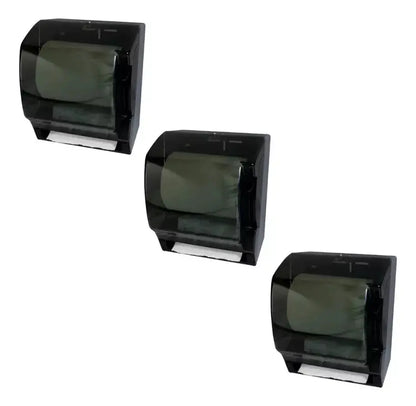 Set 3 Despachador Toalla Rollo Oval Uso Rudo Color Negro - Oval - vista trasera