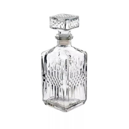 Licorera Cuadrada Grande Rodas 750ml Vidrio Cristal - Vittori - empaque
