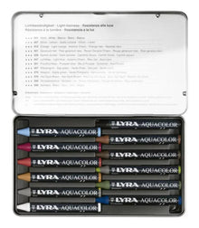 Crayones Acuarelables Lyra Aquacolor Cera Set 12 Piezas - lyra - detalle