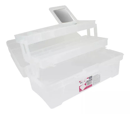 Caja Herramienta Santul Plástica 2 Bandeja Transparente Rosa - Sanhome - detalle