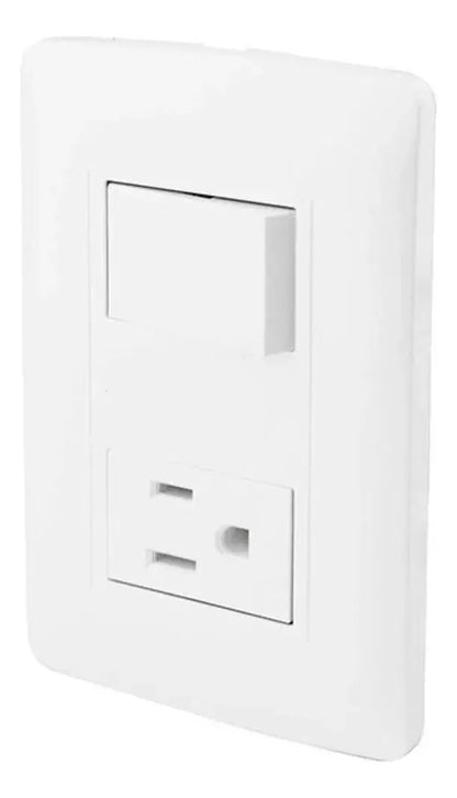 Placa Toscana Apagador C/contacto 4459 Sanelec Santul - Sanelec - vista lateral