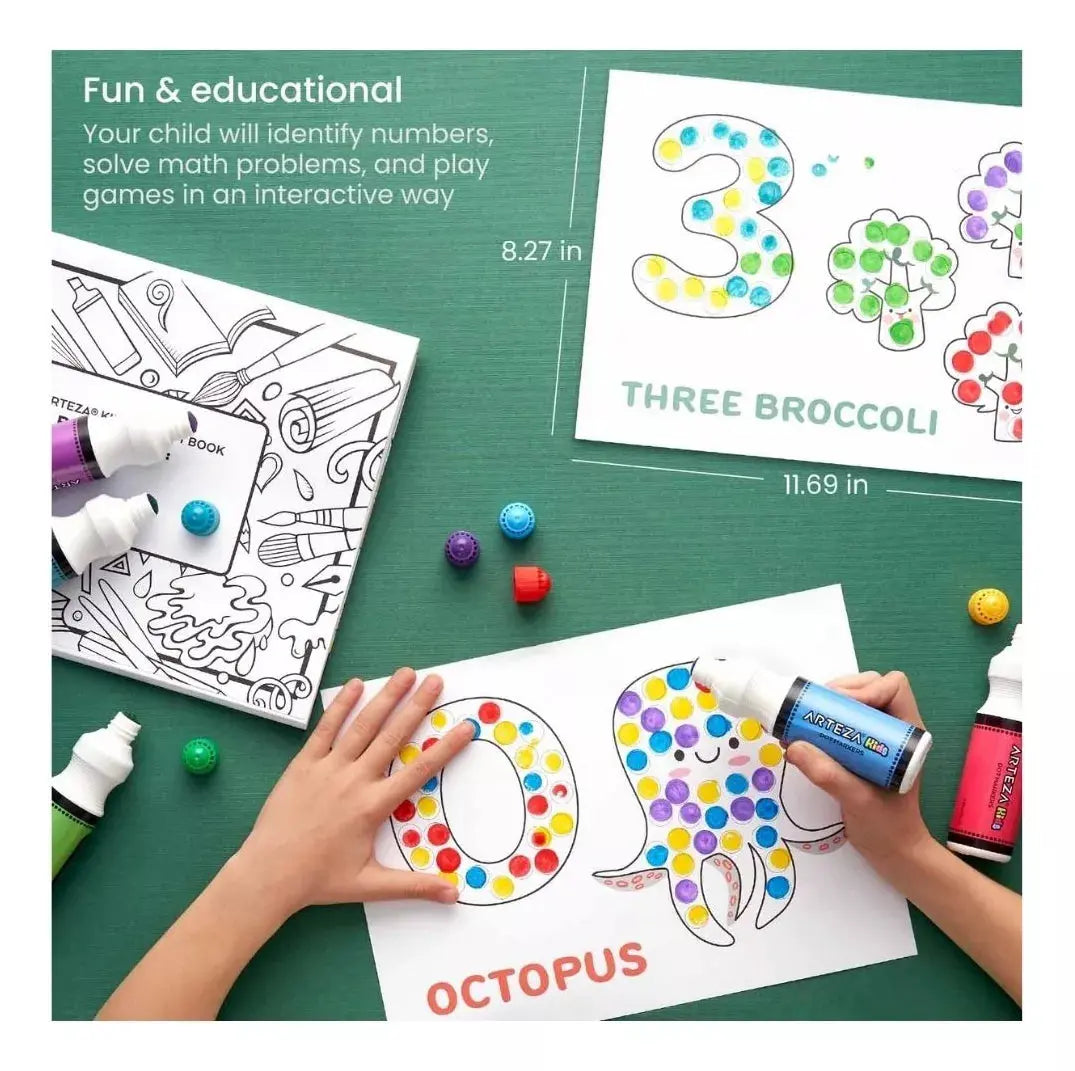 Marcador Puntos Para Niños 75 Ml + Libro Alfanumerico Arteza - Coveme