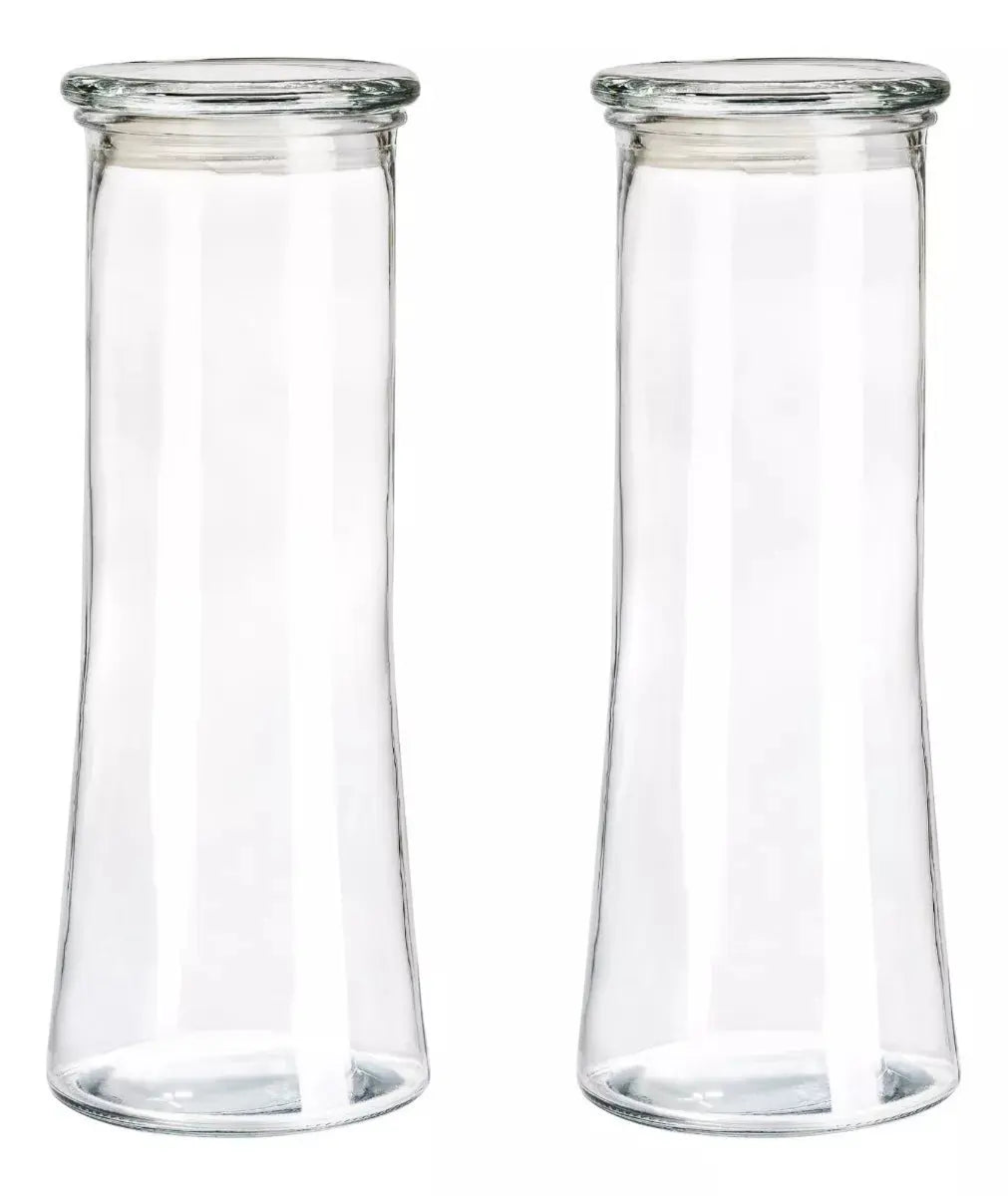 Envase Brocal Tapa Contenedor Frasco Vidrio Cristal 1.8 Lt - Vittori - vista trasera