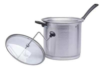 Olla Palomera Aluminio 20 Cm Alpro Tapa Cristal - Alpro - vista lateral