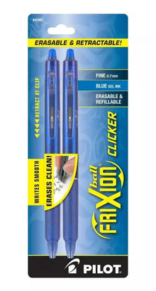 2 Plumas Pilot Frixion Clicker Retractil Tinta Borrable Gel Azul - Pilot - vista trasera