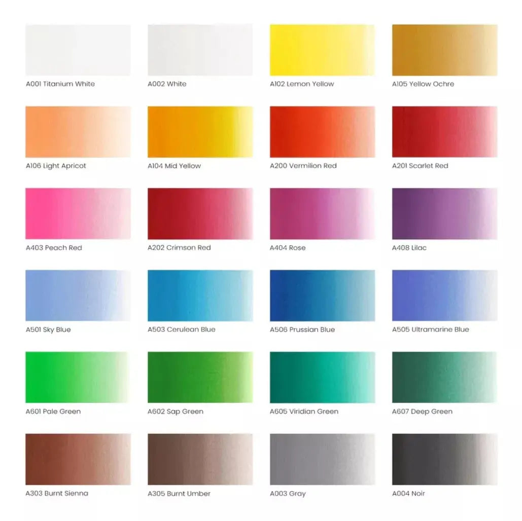 Set 24 Pintura Gouache Tubo 12 Ml Colores Sutidos Arteza - Arteza - empaque
