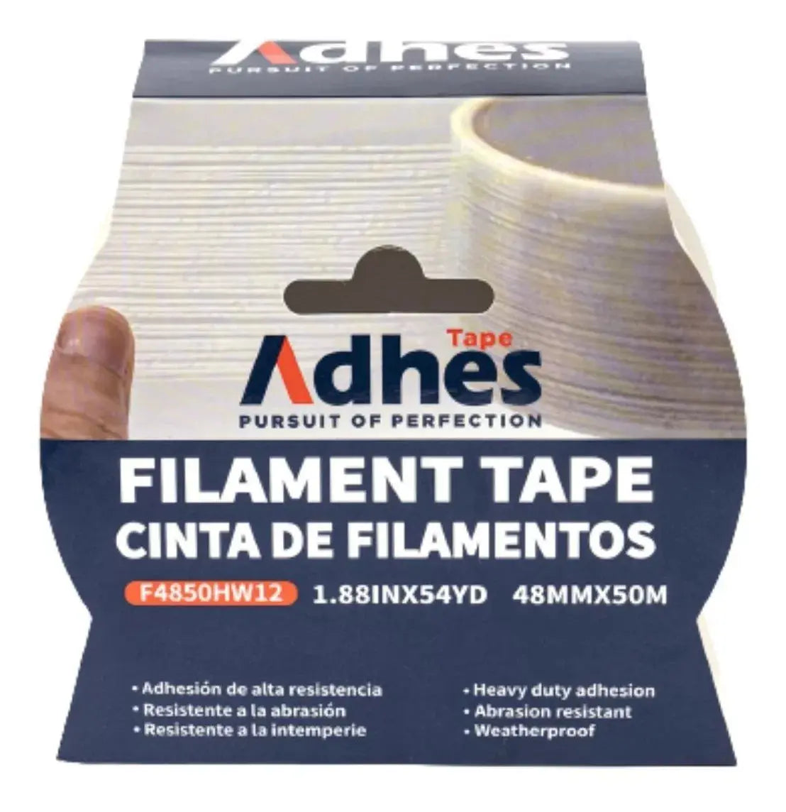 Cinta Canela Seguridad Filamento Reforzada Adhes Rollo 50m - ADHES - contenido