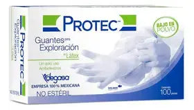GUANTE EXPLORACION PROTEC AMBIDIESTRO LATEX GD CAJA C/100 - PROTEC