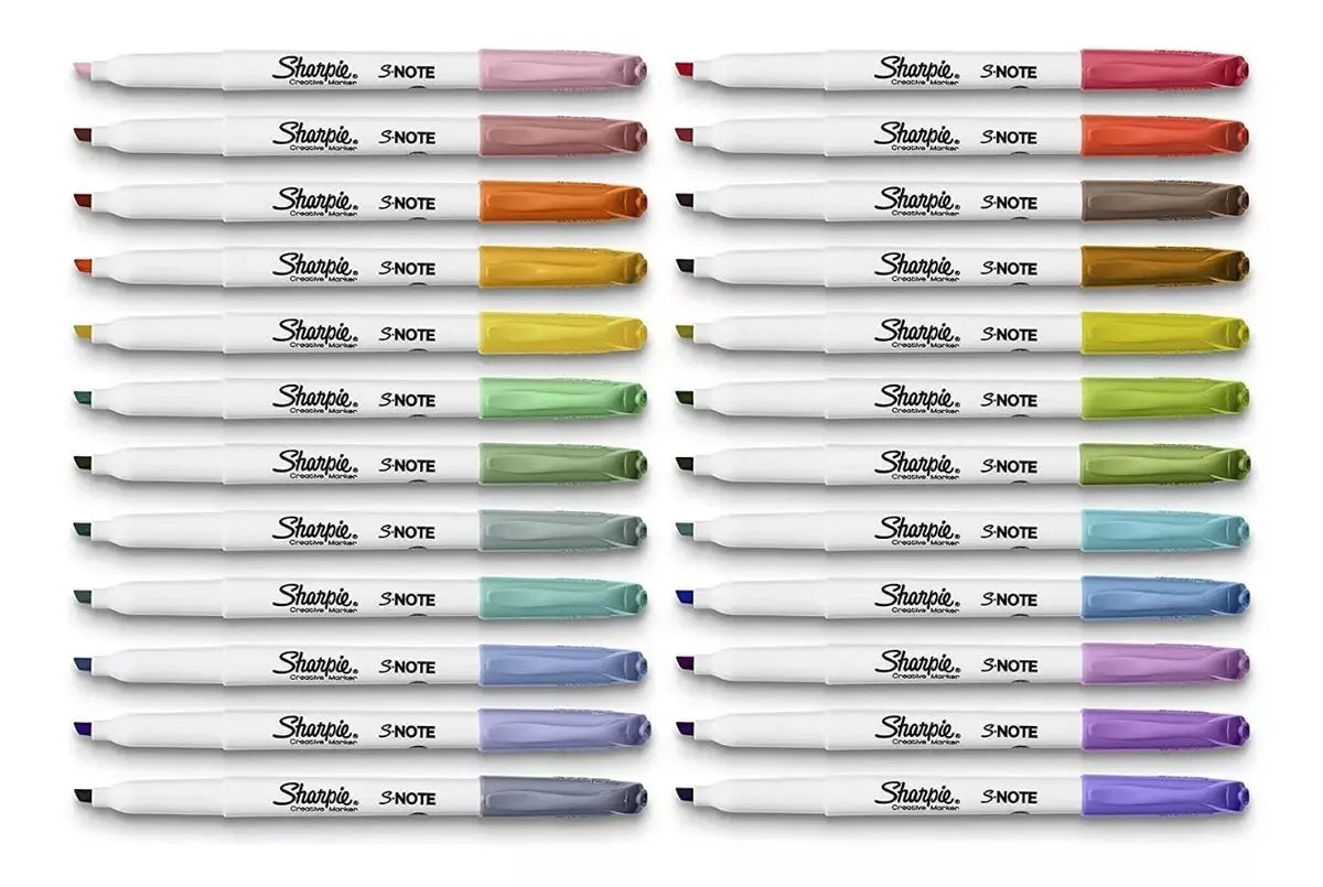 Marcatextos Sharpie S Note Punta Cincel Tonos Pastel 24 Piezas - Sharpie - empaque