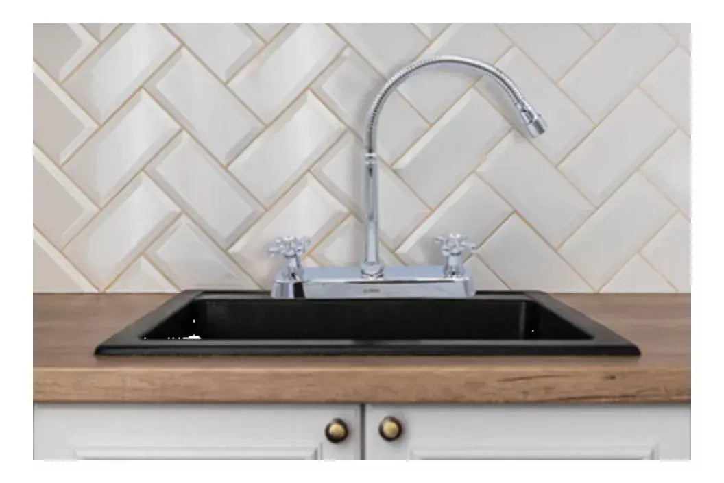 Mezcladora Flexible Fregadero Meer 1/4'' Vuelta Acero Inox - CNX - vista lateral